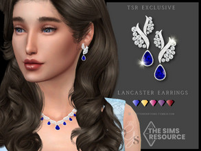 Sims 4 — Lancaster Earrings by Glitterberryfly — A gorgeous pair of sapphire earrings with diamonds.