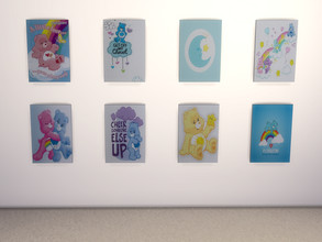 Sims 4 — CareBear Wall Hangings pt1 by nicatnite — Here are 8 CareBear wall hangings on canvas! You will need to download