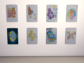 Sims 4 — CareBear Wall Hangings pt2 by nicatnite — Here are 8 CareBear wall hangings on canvas! You will need to download