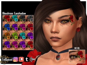 Sims 4 — Bloodrose Eyeshadow by EvilQuinzel — Eyeshadow with roses and cracks for a dramatic look! - Eyeshadow category;