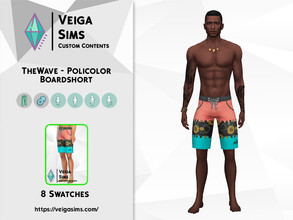 Sims 4 — TheWave - Policolor Boardshort by David_Mtv2 — Available in 8 swatches; Teen to elder; Mesh from game, but I