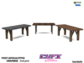 Sims 4 — CYFI_kardofe_Post apocalyptic universe_Table by kardofe — Oxidised metal table, in three colour options