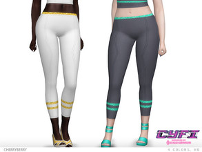 Sims 4 — CYFI - Futuristic Pants by CherryBerrySim — Futuristic design Pants with shiny details and abstract pattern for
