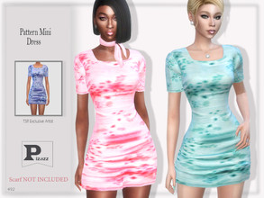 Sims 4 — Pattern Mini Dress by pizazz — Pattern Mini Dress for your sims 4 games. The dress is stylish and modern great