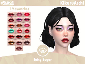 Sims 4 — Juicy Sugar Lip Tint by siyahanime — - It is suitable for Female and Male. ( Teen to elder ) - 19 swatches -