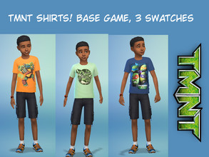 Sims 4 — Kids TMNT Shirts by spiderman9980 — Base game 3 swatches cute TMNT shirts for kids