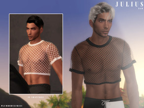 Sims 4 — JULIUS | top by Plumbobs_n_Fries — Mesh Crop Top New Mesh HQ Texture Male | Teen - Elders Hot Weather Enabled 14