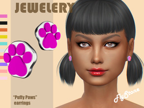 Sims 4 — "Fluffy Paws" earrings by FlyStone — "Fluffy Paws" earrings. Sweety gift for gamers, geeks