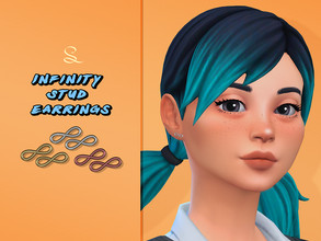 Sims 4 — Infinity Stud Earrings for Adults by simlasya — All LODs New mesh 5 swatches Teen to elder HQ compatible Custom