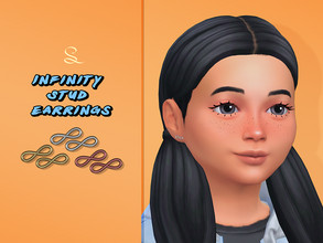 Sims 4 — Infinity Stud Earrings for Kids by simlasya — For kids All LODs New mesh 5 swatches HQ compatible Custom