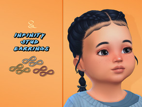 Sims 4 — Infinity Stud Earrings for Toddlers by simlasya — All LODs New mesh 5 swatches For toddlers HQ compatible Custom