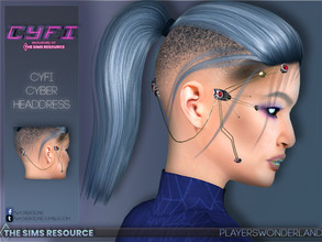 Sims 4 — CyFi Cyber Headdress by PlayersWonderland — Part of the CYFI TSR Collaboration. Make your Sims looking