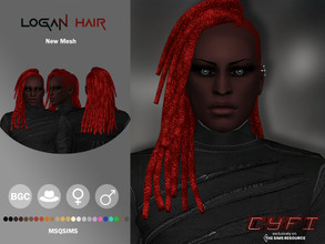 Sims 4 — CyFi Logan Hair by MSQSIMS — This Maxis Match dreadlocks hair is suitable for female and male sims. - New Mesh -