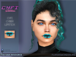 Sims 4 — CyFi Cyber Lipstick by PlayersWonderland — Part of the CyFi TSR Collaboration. New, cyber-y lipstick with 5
