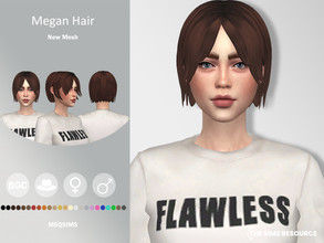Sims 4 — Megan Hair by MSQSIMS — This Maxis Match short hair is suitable for female and male sims. - New Mesh - Base Game