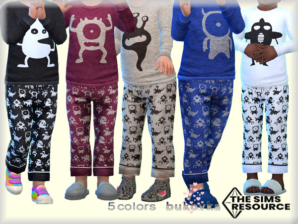 Sims 4 — Pants Monsters by bukovka — Pants for boys. Designed for toddlers. Installed independently. The new mesh is
