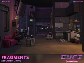 Sims 4 — CyFi - Fragments by sim_man123 — A small assortment of various living items in a futuristic mix of cyber-scifi,