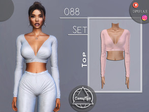 Sims 4 — SET 088 - Top by Camuflaje — Fashion athletic set that includes a top & leggings / Inspo Oh Polly ** Part of