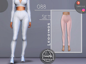 Sims 4 — SET 088 - Leggings by Camuflaje — Fashion athletic set that includes a top & leggings / Inspo Oh Polly **
