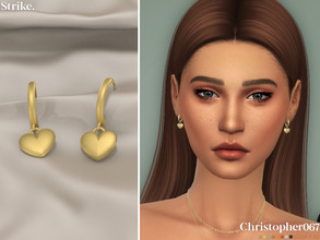 Sims 4 — Strike Earrings by christopher0672 — This is a cute pair of tiny puffy heart charm dangle earrings. 8 Colors New