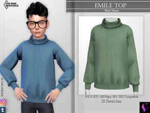 Sims 4 — Emile Top  by KaTPurpura — Boys Turtleneck Wool Top