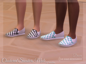Sims 4 — Checkered Sneakers Male by Dissia — Comfortable checkered sneakers in many colros! Available in 47 swatches