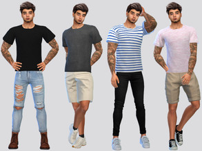Sims 4 — Mens Basic Tee V2 by McLayneSims — TSR EXCLUSIVE Standalone item 12 Swatches MESH by Me NO RECOLORING Please
