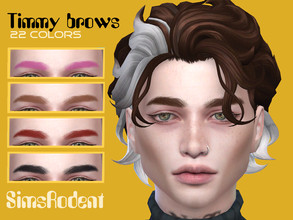 Sims 4 — Timmy Eyebrows by simsrodent — Male eyebrows in 22 colors.