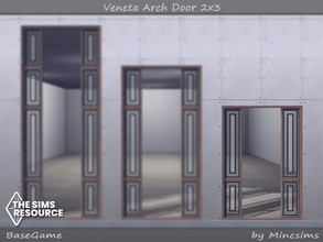 Sims 4 — Veneta Arch Door 2x3 by Mincsims — Basegame Compatible. 8 Swatches.
