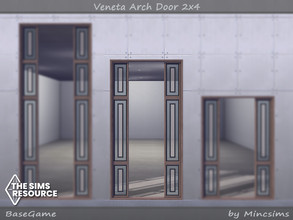 Sims 4 — Veneta Arch Door 2x4 by Mincsims — Basegame Compatible. 8 Swatches.