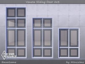 Sims 4 — Veneta Sliding Door 2x3 by Mincsims — Basegame Compatible. 8 Swatches.