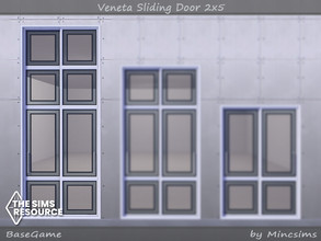 Sims 4 — Veneta Sliding Door 2x5 by Mincsims — Basegame Compatible. 8 Swatches.