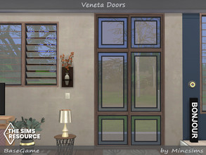 Sims 4 — Veneta Doors by Mincsims — The Set consists of 9 packages. -Sliding Door 2x5 for Tall Wall -Sliding Door 2x4 for