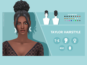 Sims 4 — Taylor Hairstyle by simcelebrity00 — Hello Simmers! This natural bang, updo, and hat compatible hairstyle is
