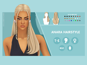 Sims 4 — Anara Hairstyle by simcelebrity00 — Hello Simmers! This long length, Ariana Grande inspired, and hat compatible