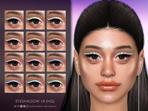 Sims 4 — Eyeshadow 18 (HQ) by Caroll912 — A 12-swatch graphic eyeshadow with eyeliner inspired by Ariana Grande's makeup