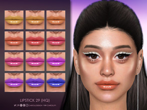 Sims 4 — Lipstick 29 (HQ) by Caroll912 — A 12-swatch soft and vibrant lip gloss in light shades of rainbow. Lipstick is
