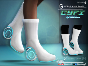 Sims 4 — CyFi Gliders High Boots by Mazero5 — Fictional High heel boots that glows 21 Swatches to choose from Hue varies