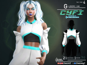 Sims 4 — CyFi Gliders Uni by Mazero5 — Fictional Uniform for futuristic world 21 color variations with emission map All