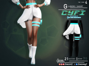 Sims 4 — CyFi Gliders Short by Mazero5 — Short with flowing fabric that glows with fictional weapon 21 Swatches to choose
