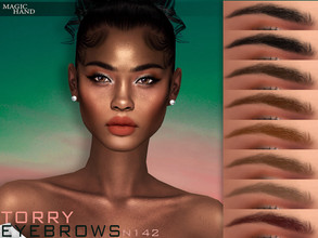 Sims 4 — Torry Eyebrows N142 by MagicHand — Soft arch eyebrows in 13 colors - HQ Compatible. Preview - CAS thumbnail