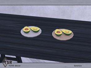 Sims 4 — Tove Decor. Avocado on Plate by soloriya — Decorative avocado on a plate. Part of Tove Decor set. 2 color