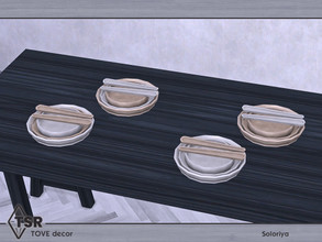 Sims 4 — Tove Decor. Plates, v1 by soloriya — Plates, version one. Part of Tove Decor set. 4 color variations. Category:
