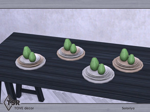 Sims 4 — Tove Decor. Plates with Avocado by soloriya — Plates with decorative avocado. Part of Tove Decor set. 4 color