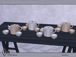 Sims 4 — Tove Decor. Teapot and Cups by soloriya — Teapot and cups. Part of Tove Decor set. 4 color variations. Category: