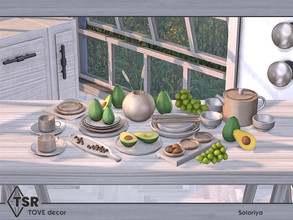 Sims 4 — Tove Decor by soloriya — A sef of modern decorative tableware for kitchens and dining rooms. Includes 10