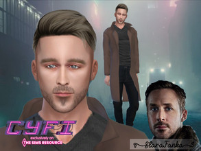 Sims 4 — [CyFi] Ryan Gosling as Officer K - Blade Runner 2049 by starafanka — DOWNLOAD EVERYTHING IF YOU WANT THE SIM TO