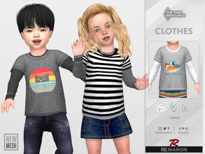 Sims 4 — 2 Shirts 01 for Toddler by remaron — 2 shirts for Toddler in The Sims 4 ReMaron_T_2Shirts01 New Mesh -10
