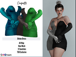 Sims 4 — Divine Dress by couquett — fancy and ideal short dress for your sims this dress have all map done this dress