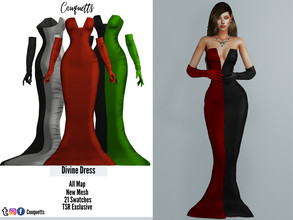 Sims 4 — Divine Long Dress by couquett — fancy and ideal short dress for your sims this dress have all map done this